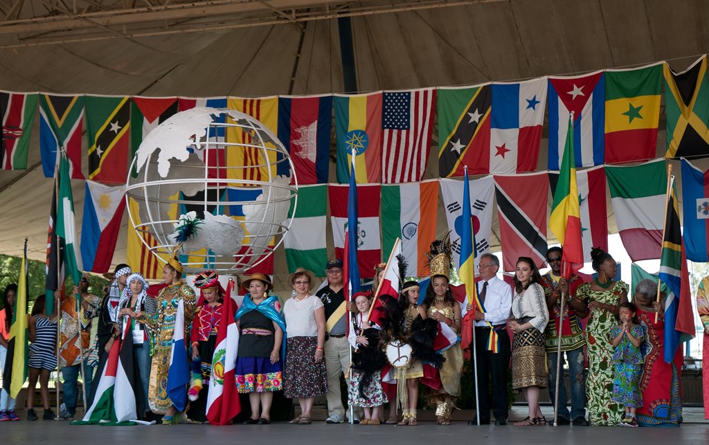 World of Nations attendees wearing costumes