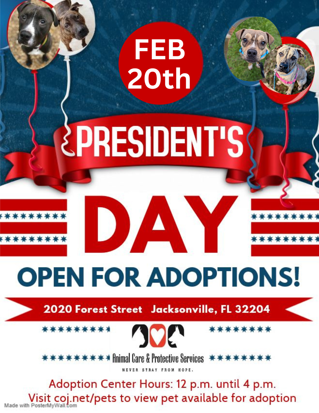 Presidents Day Adoption Event Flyer