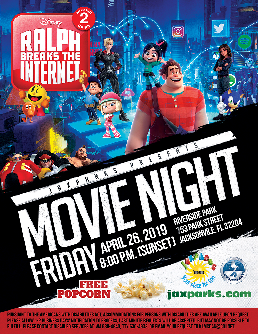 Ralph Breaks the Internet movie night flyer