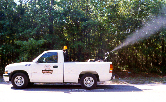 A Mosquito Control fogging truck