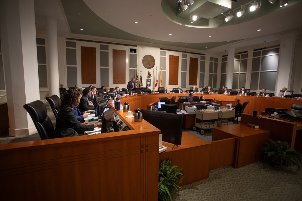 city council chambers during meeting