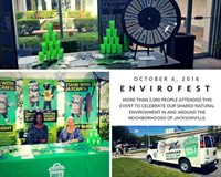 photo collage of fight blight booth from envirofest