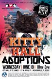 acps kitty hall poster with black cat dressed in business attire