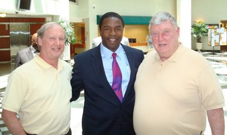 Mayor-elect Alvin Brown with Pension fund staff.