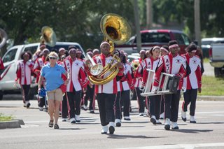 Photo of the Andrew Jackson High School marching band.
