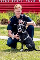 JFRD fireman with ACPS shelter dog