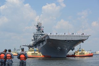 The USS Iwo Jima pulling into Mayport on Aug. 17, 2014