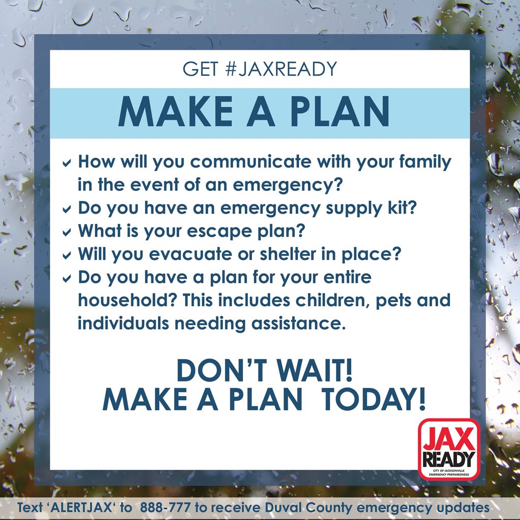 JaxReady emergency preparedness plan tips