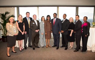 Mayor Alvin Brown with staff from teh Jacksonville Children's Commission