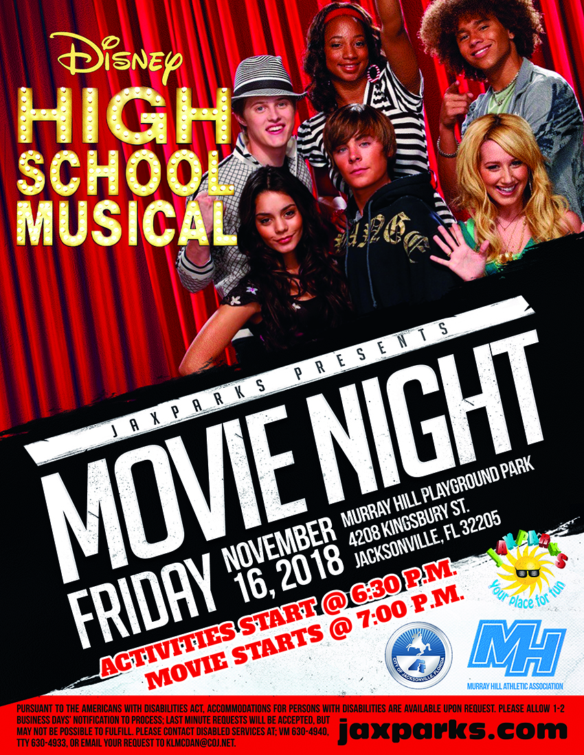 High School Musical movie night flyer