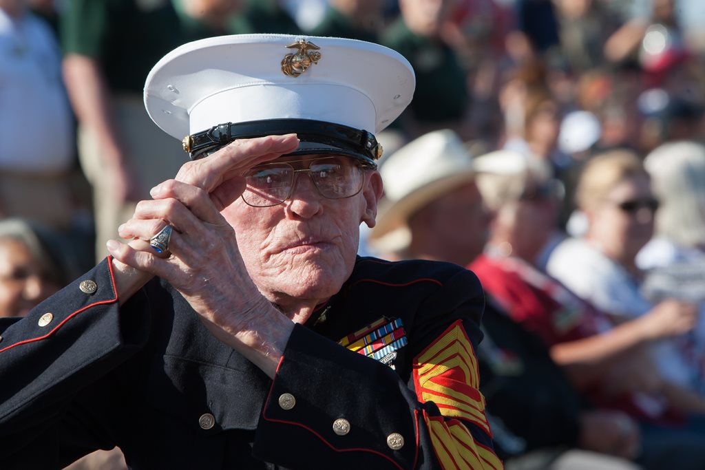 military veteran giving salute