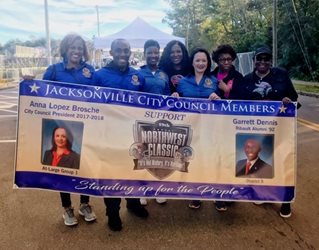 November 3, 2018 photo of Council Members Garrett Dennis and Anna Brosche at the 49th Annual Northwest Classic Parade. 