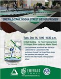 Green and white flyer with map of emerald trail public mtg announcement