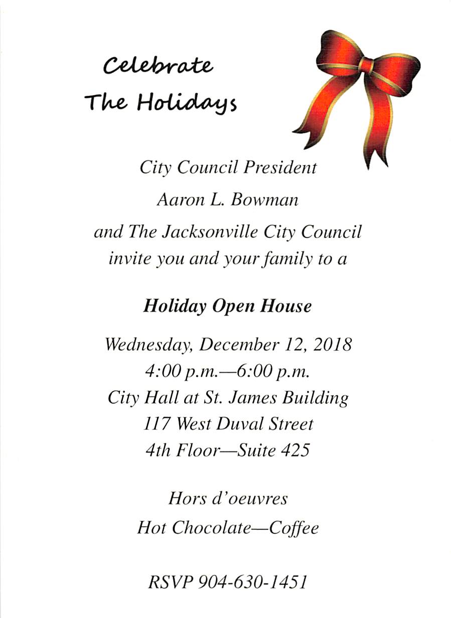 December 2018 City Council Open House invitation