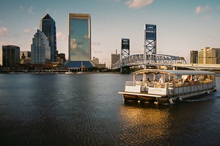 A Water Taxi crossing the St. Johns River in Downtown Jacksonville