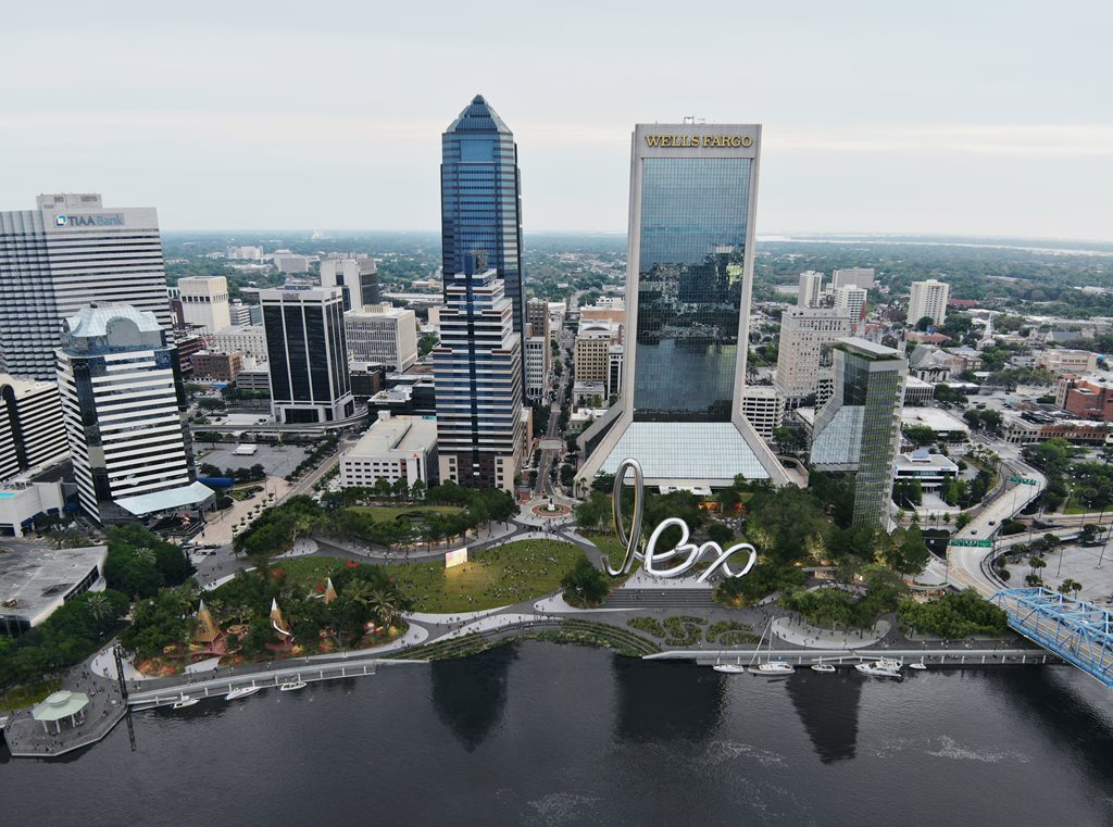 Artist Rendering of Riverfront Plaza Redesign