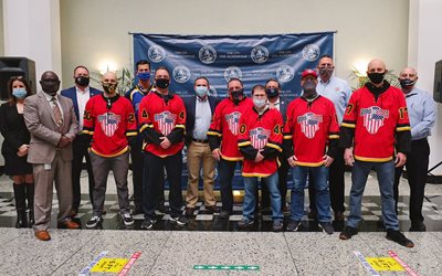 Guns ‘n Hoses charity hockey game  press conference
