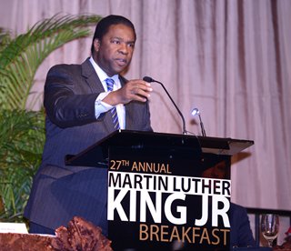 Mayor Alvin Brown announcing his Youth Initiative at the 27th Annual Martin Luther King, Jr. Breakfast on Jan. 17, 2014