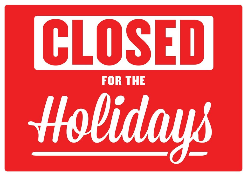closed for the holidays