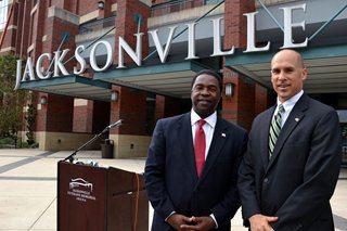 Mayor Brown and JU Director of Athletics Brad Edwards