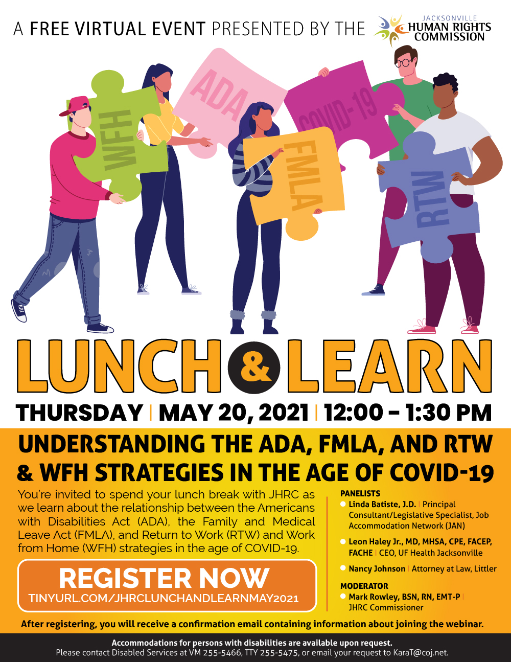JHRC Virtual Lunch & Learn Flyer
