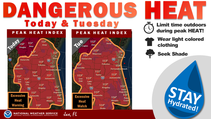national weather service Excessive Heat warning