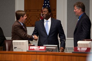 Mayor Brown with Councilman Clark and Council President Joost