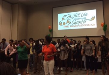 August 11, 2018 photo of Council Member Garrett Dennis at the JRE Lee Jacksonville Chapter Freshman Scholarship Send Off Party.