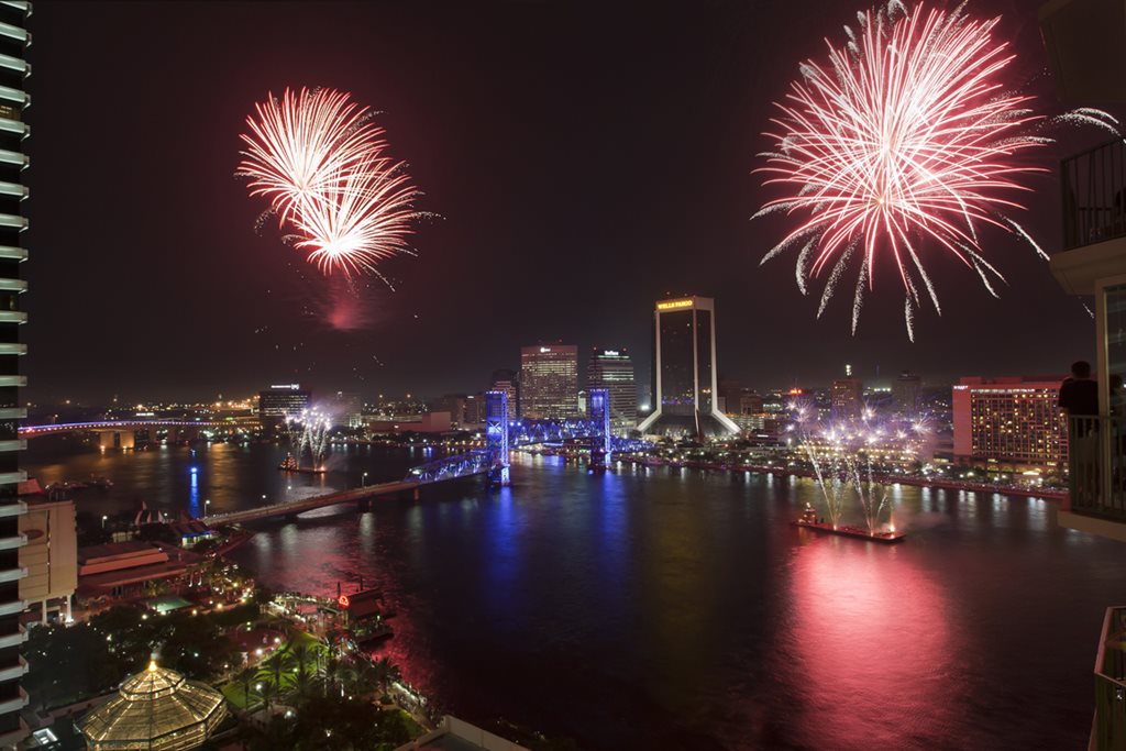 Fireworks over downtown Jacksonville