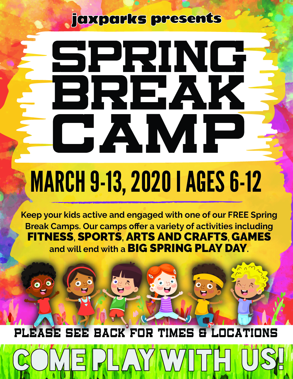 JaxParks Spring Break Camp Flyer