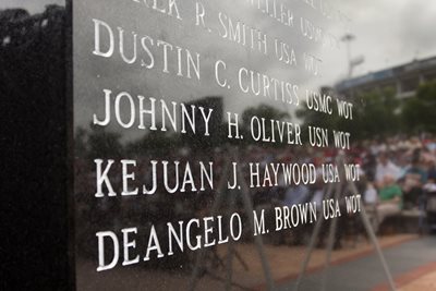 names engraved on memorial wall
