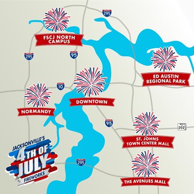 4th of July Fireworks Map