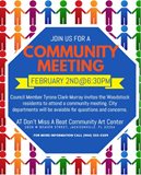 Join us for a community meeting flyer
