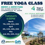 flyer for free yoga classes with dates