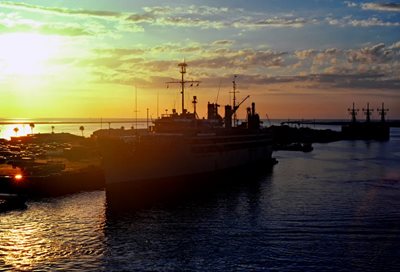 US Navy Ships at Sunrise