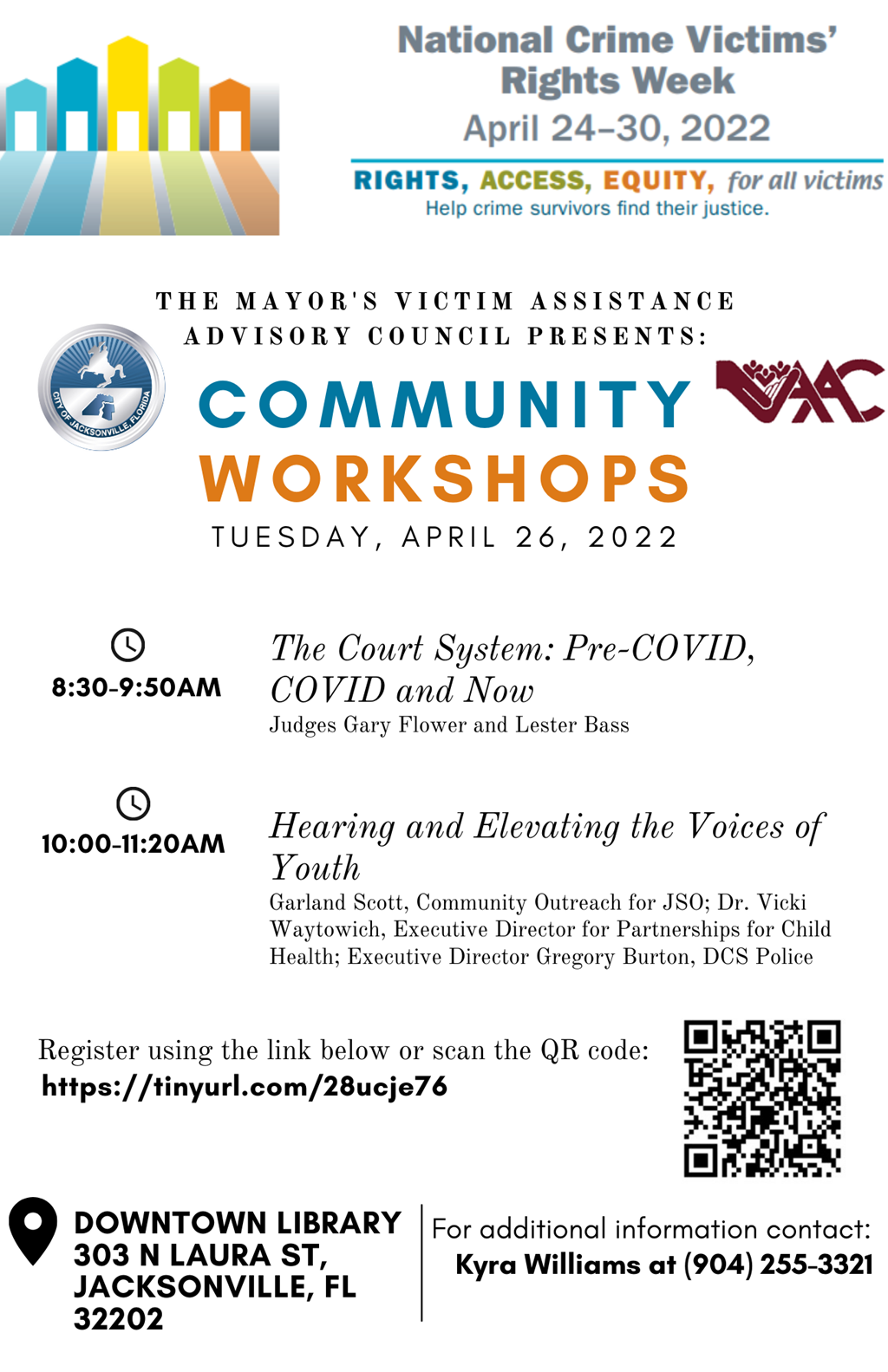 victims rights week workshops flyer