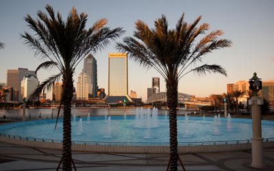 View of downtown Jacksonville from Friendship Fountain.