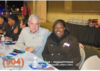 Photo of Council Member Boylan and KHA Assistant Director Mari Ganues at the Longest Table Dinner event