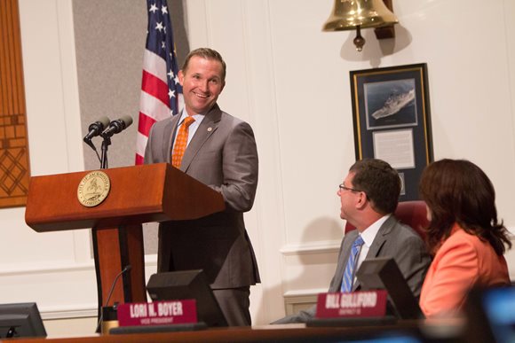 Mayor Lenny Curry presenting his proposed annual budget to City Council on July 20, 2015
