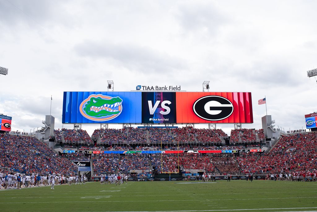 TIAA Bank Field filled with football fans for Florida Georgia game