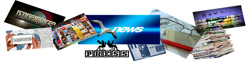 photo collage of newspapers, magazines and other printed news formats