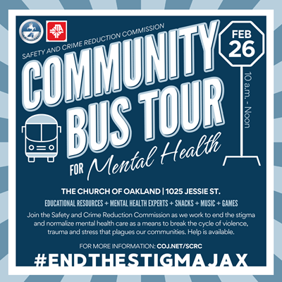 Community Bus Tour for Mental Health flyer