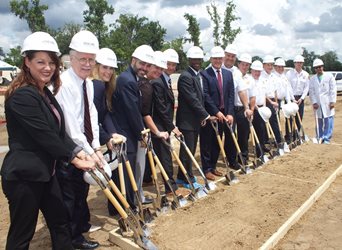 August 29, 2018 photo of Council Member Terrance Freeman at the groundbreaking for the Normandy Park ER. 
