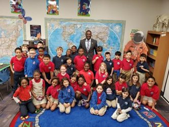 Picture of Council Member Freeman and the 2nd Grade Class at River City Science Academy
