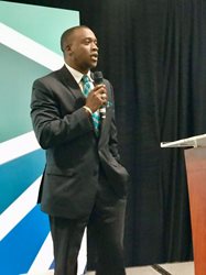 Picture of Council Member Freeman Speaking at the JaxPort Annual Small Business Networking Conference
