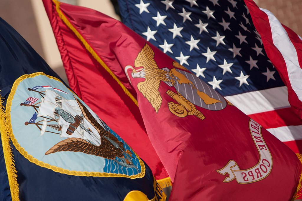 united states and marine corps flags