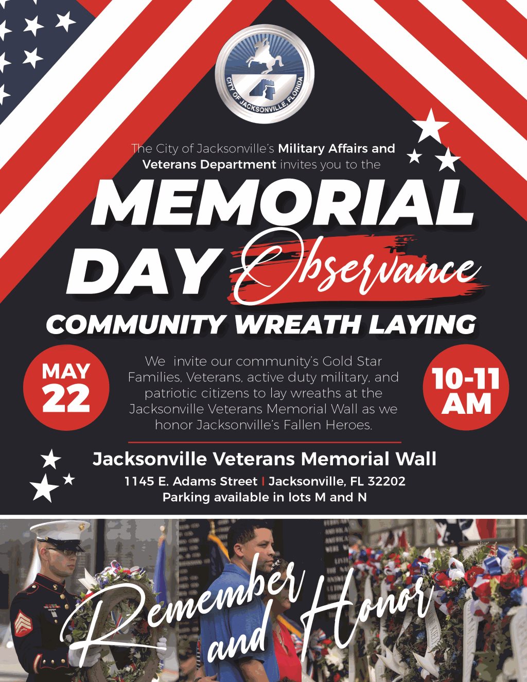 Memorial Day Observance Community Wreath Laying flyer