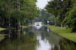 Flooding along McCoy's Creek during Tropical Storm Debby in June 2012.