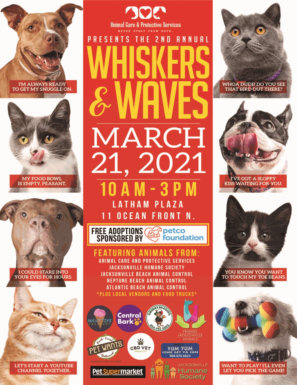 2nd Annual Whiskers &  Waves Adoption Event