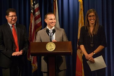 From Left: Council President Greg Anderson, Mayor Lenny Curry, and Google's Ashley Kroh